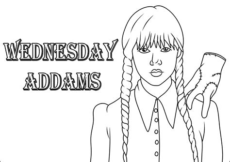 ausmalbild wednesday addams|Wednesday Coloring pages for kids (Free。